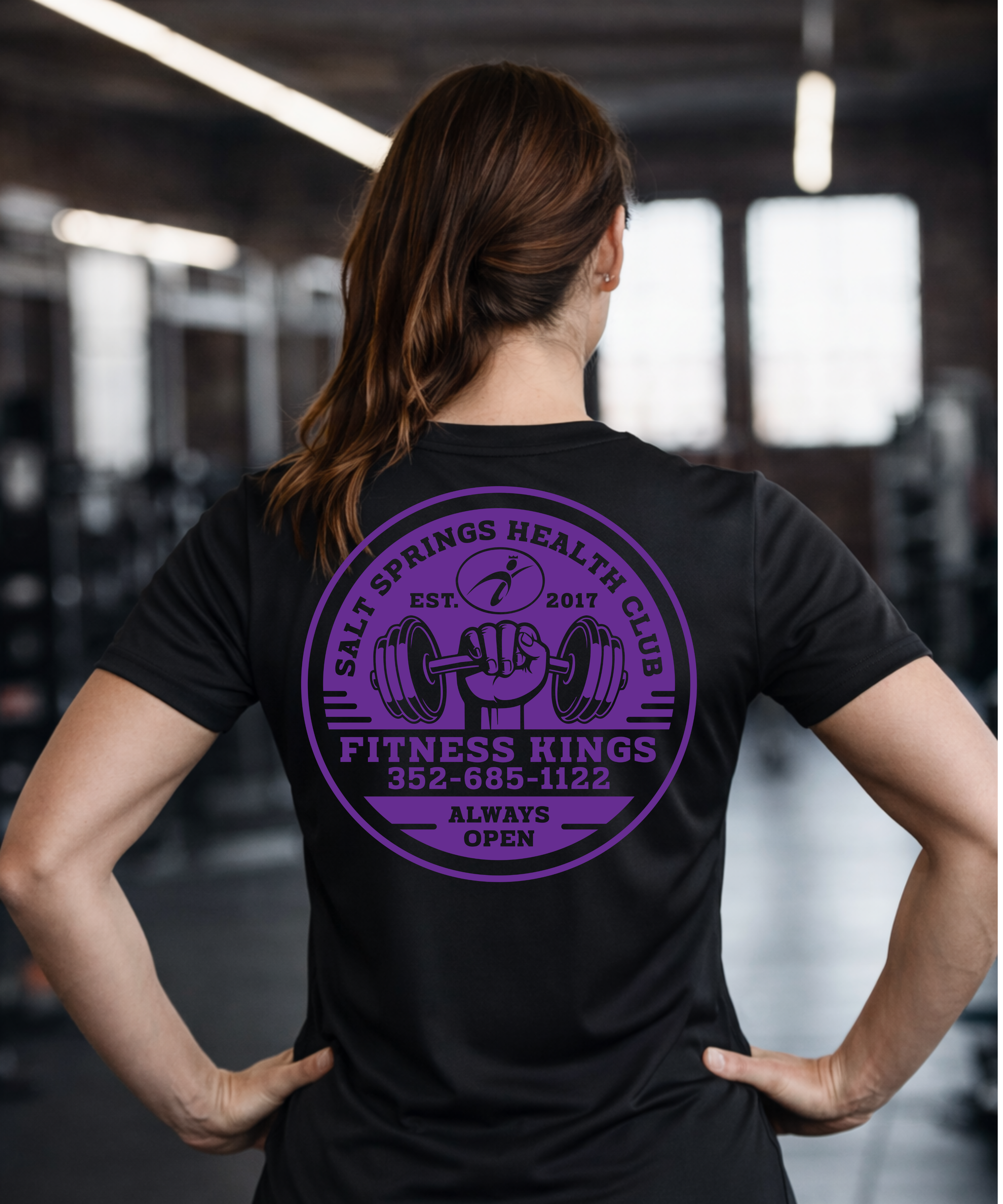Fitness Kings Women's V-Neck Black & Purple