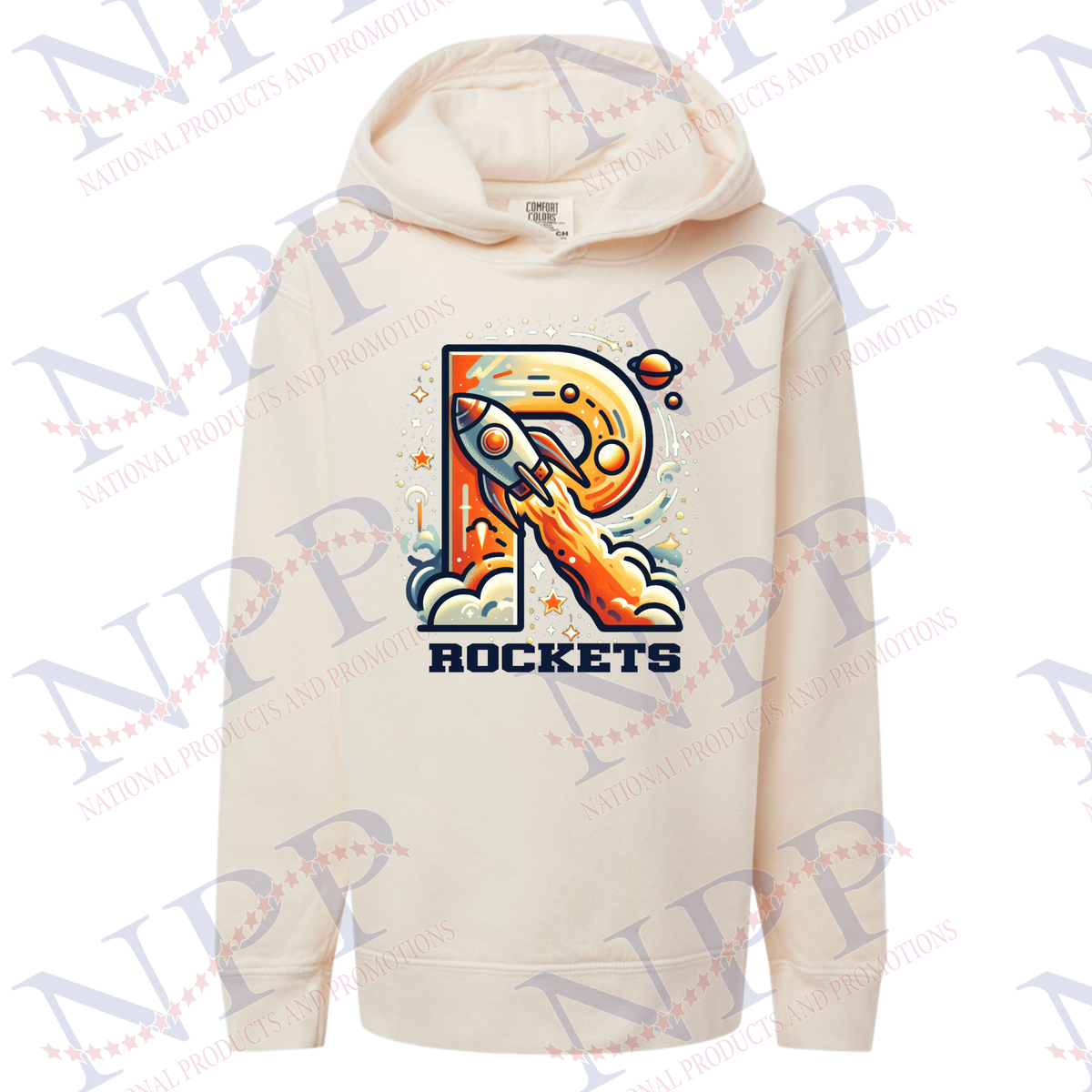 "R" Ivory Comfort Colors Hoodie