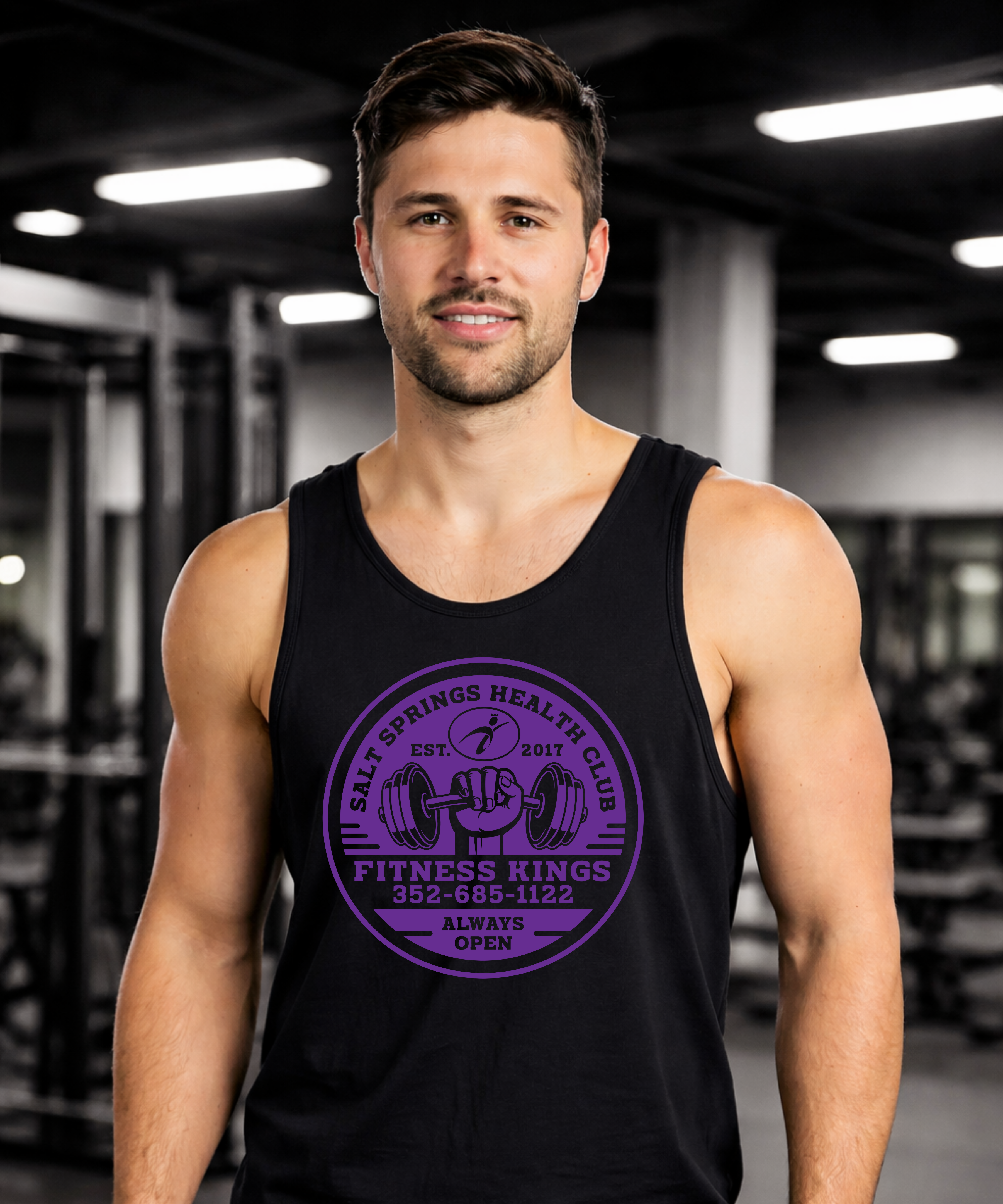 Fitness Kings Men's Tank Black & Purple