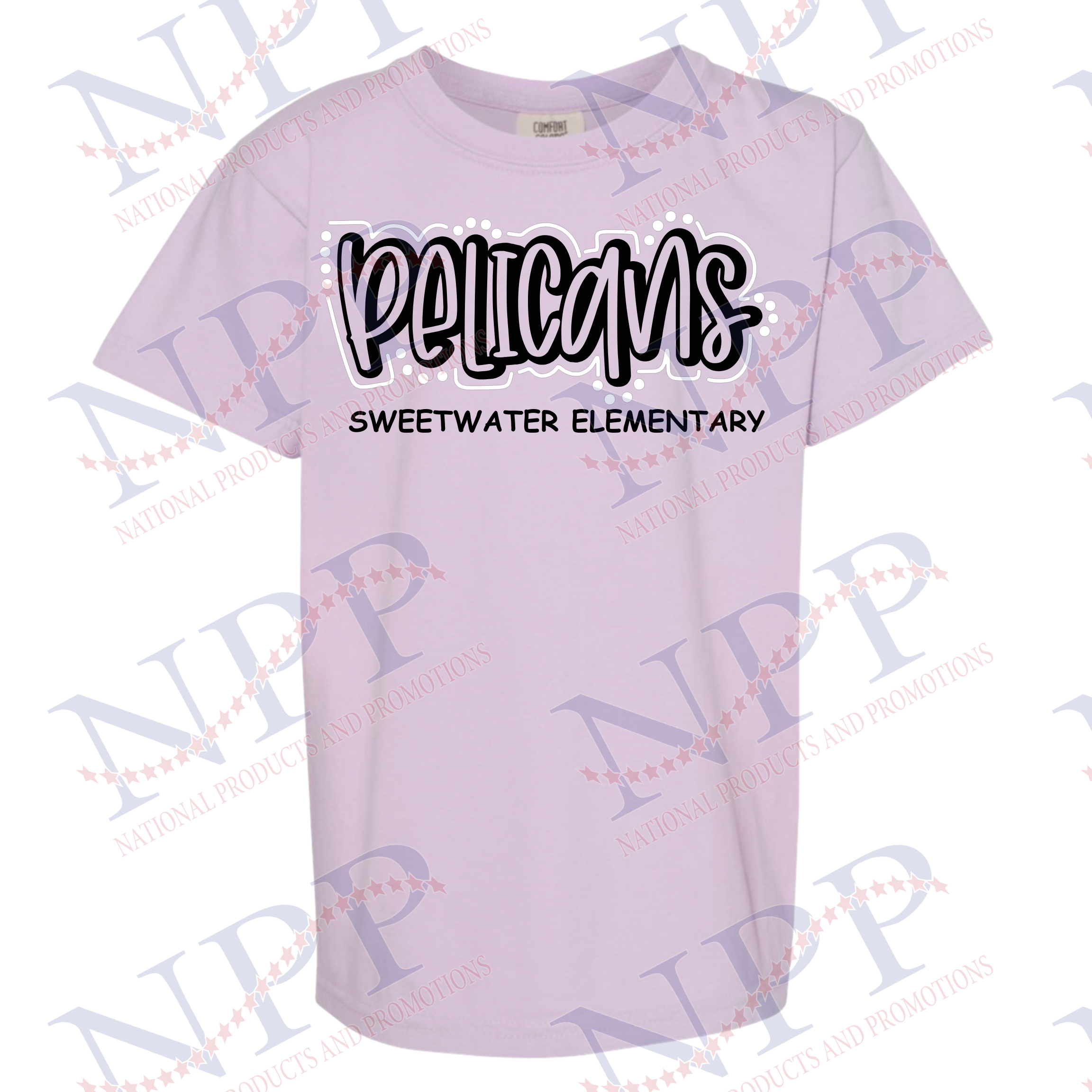 Youth Pelicans Dots Purple Comfort Colors T-Shirt