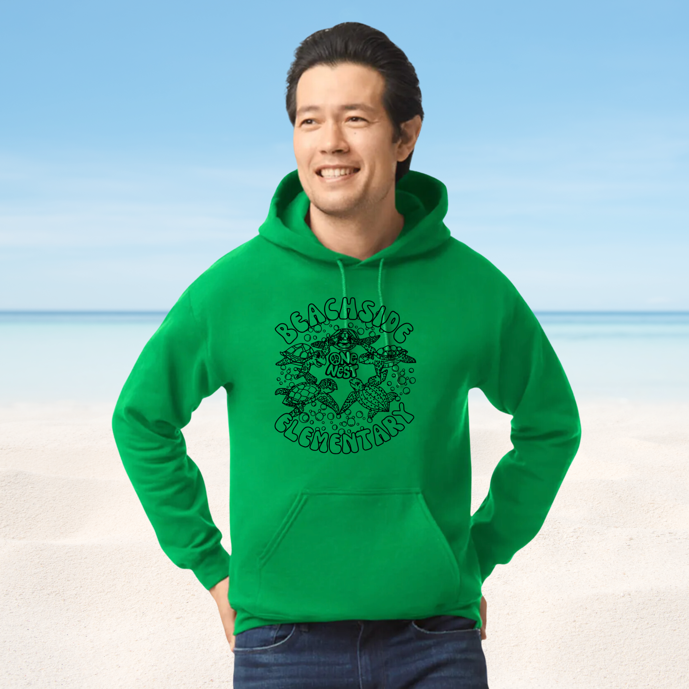 Adult Green Beachside Hoodie