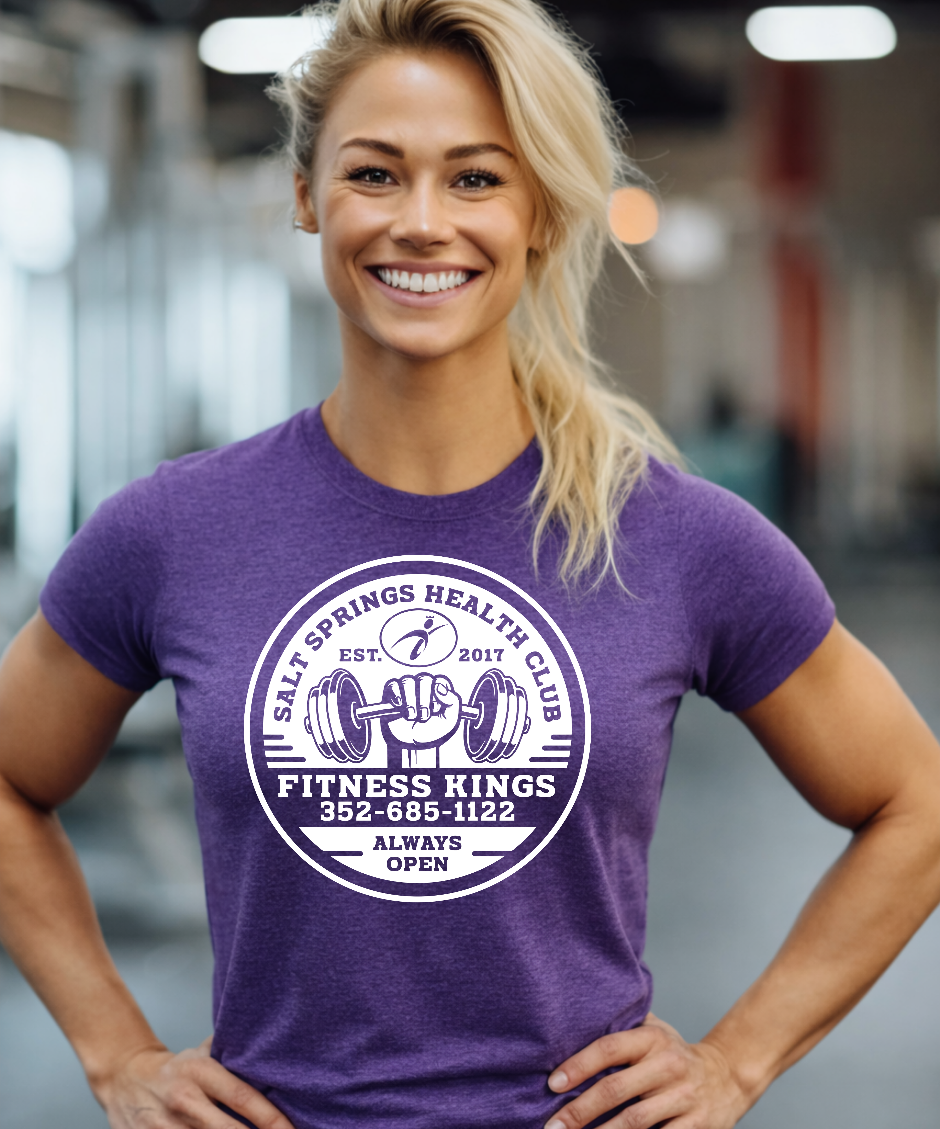 Fitness Kings Women's TShirt Heather Purple & White