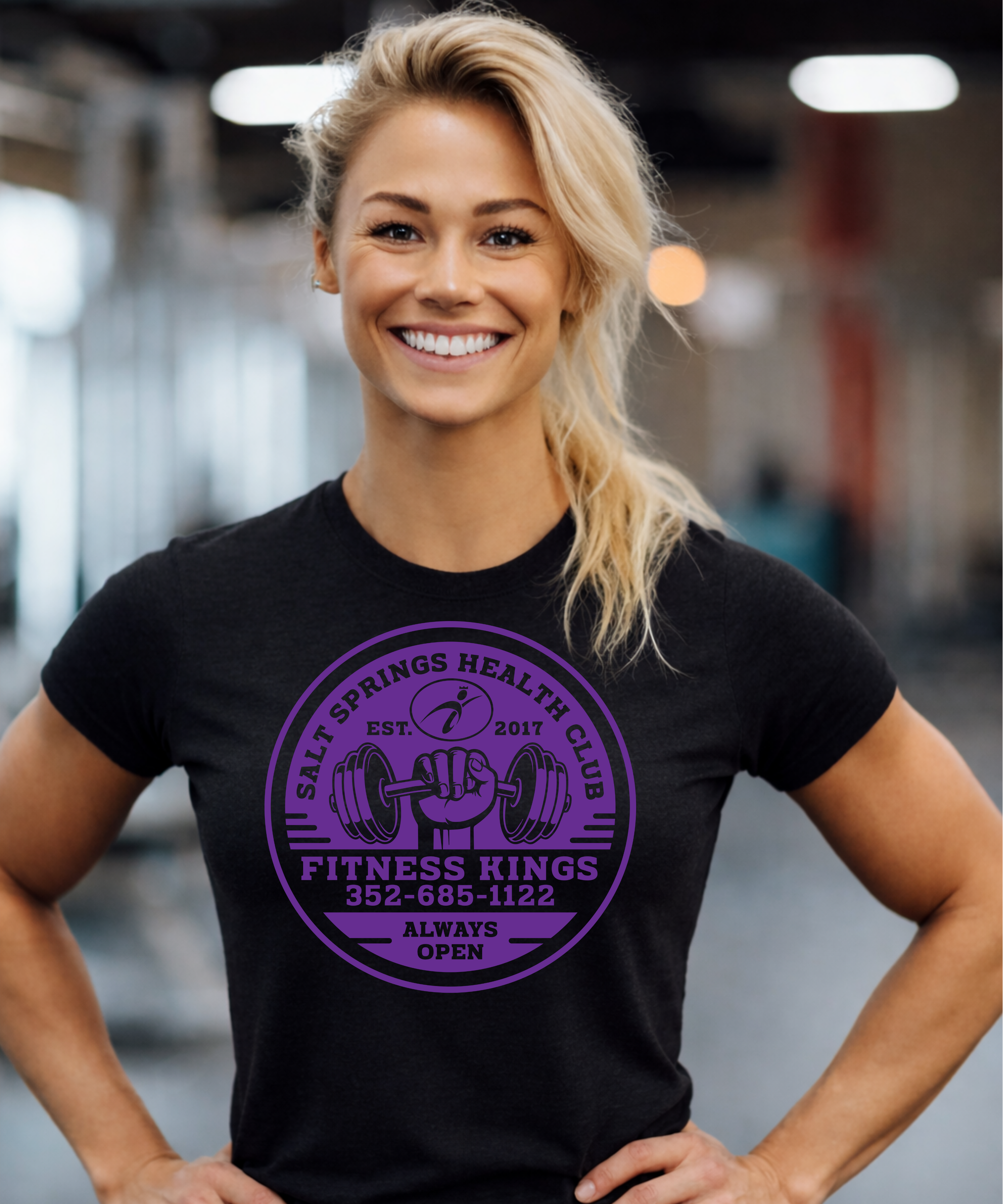 Fitness Kings Women's TShirt Black & Purple