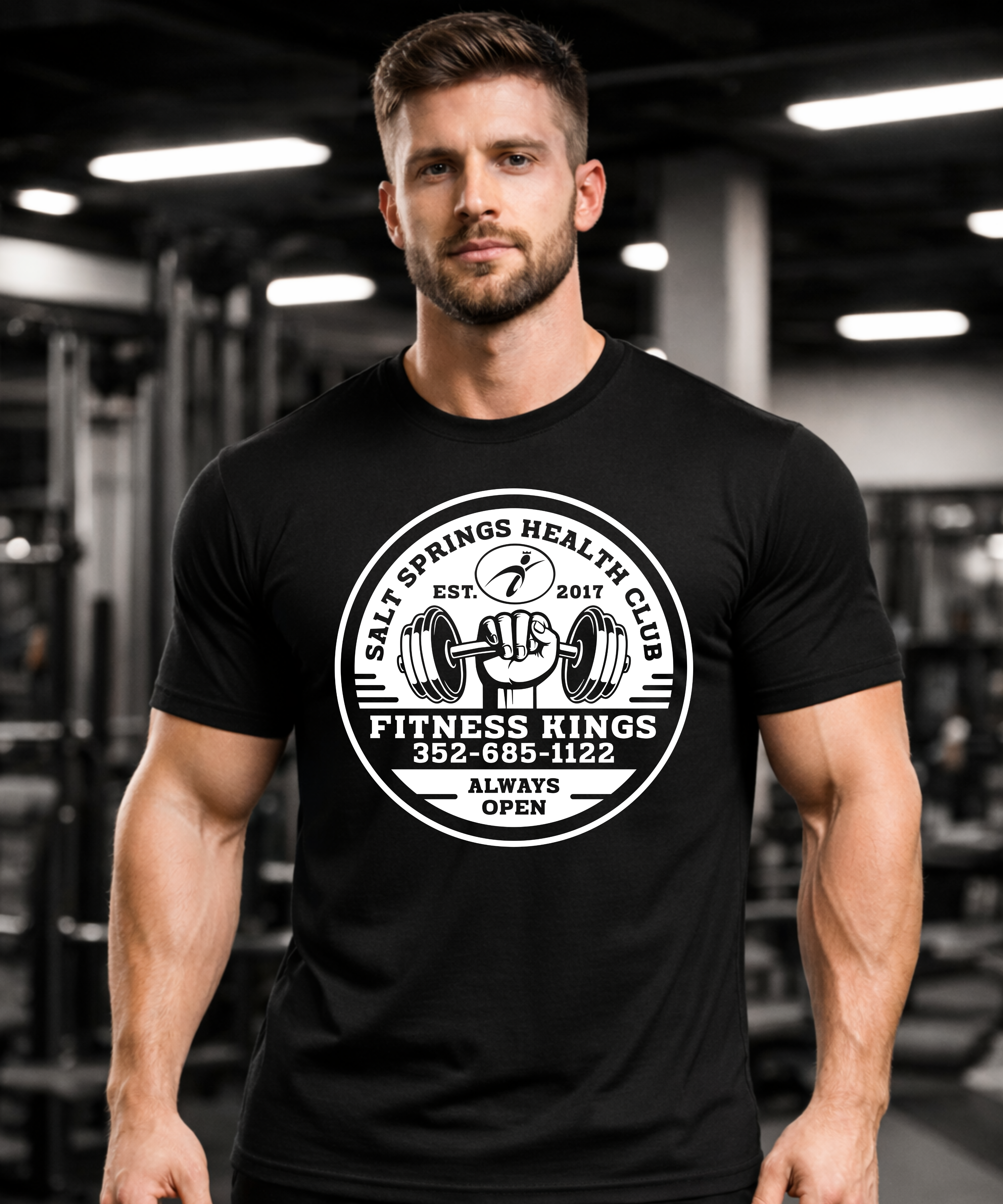 Fitness Kings Men's Performance Shirt Black & White