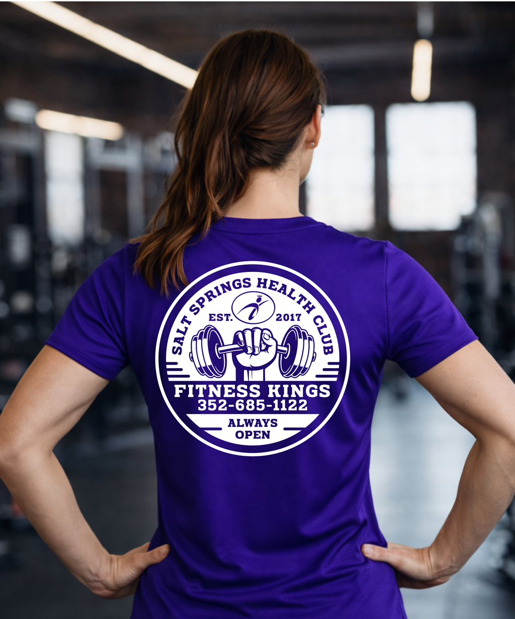 Fitness Kings Women's V-Neck Purple & White