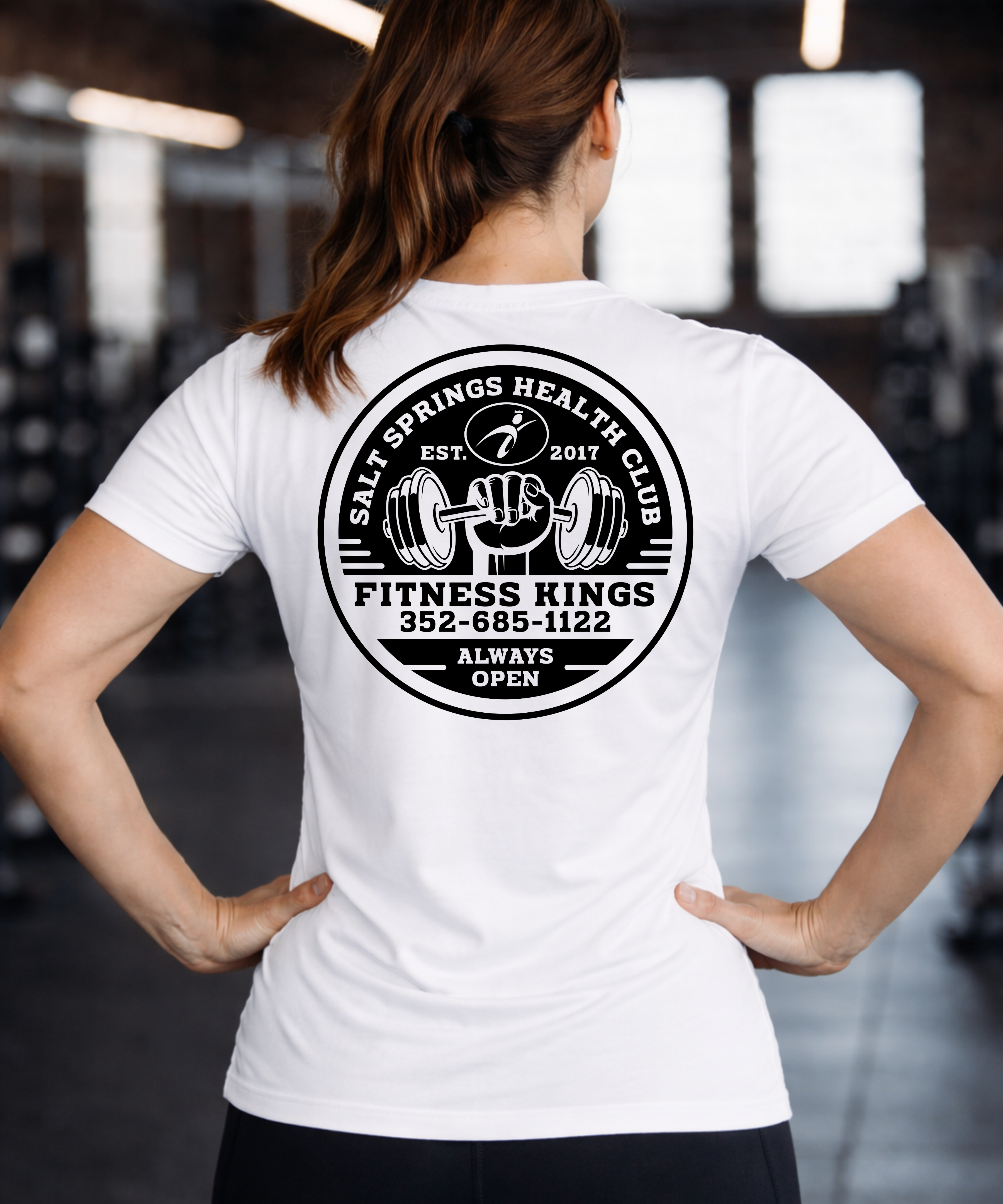 Fitness Kings Women's V-Neck White & Black