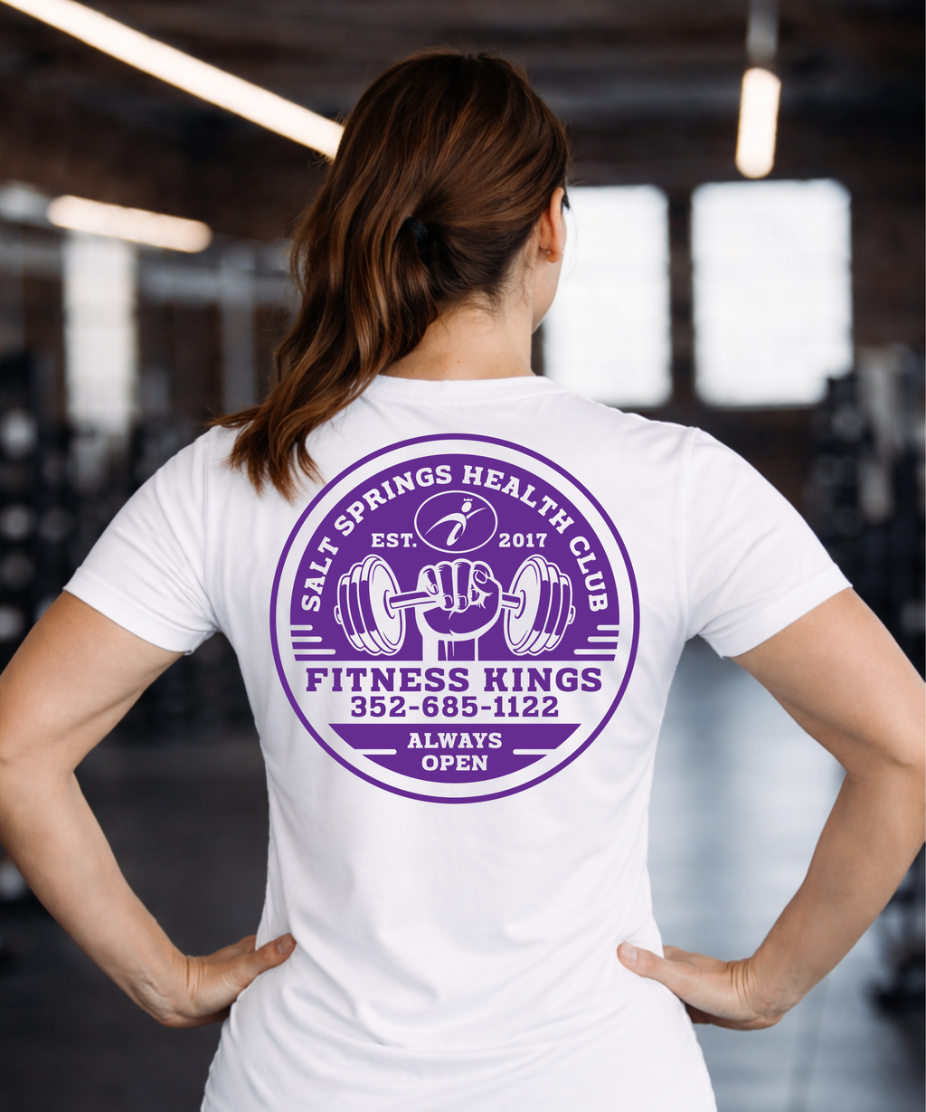 Fitness Kings Women's V-Neck White & Purple