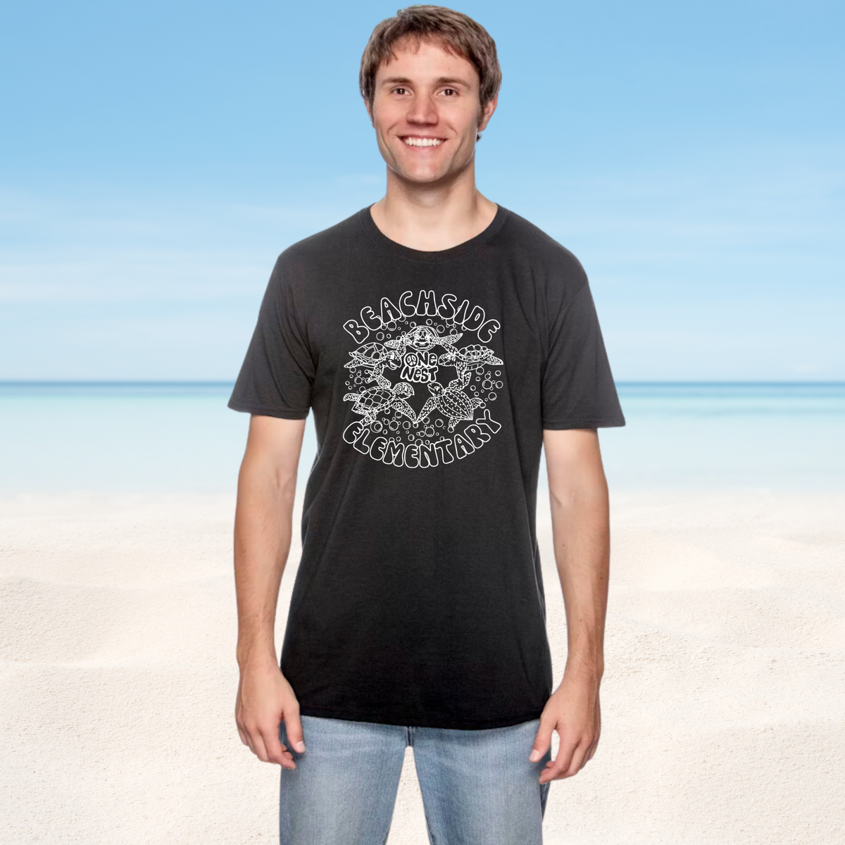 Adult Black Beachside T Shirt